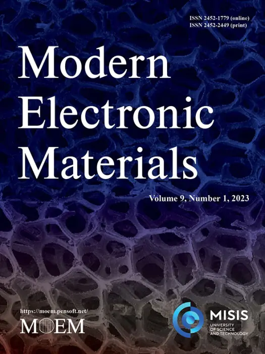 Modern Electronic Materials, 2023, Volume 9, Issue 1