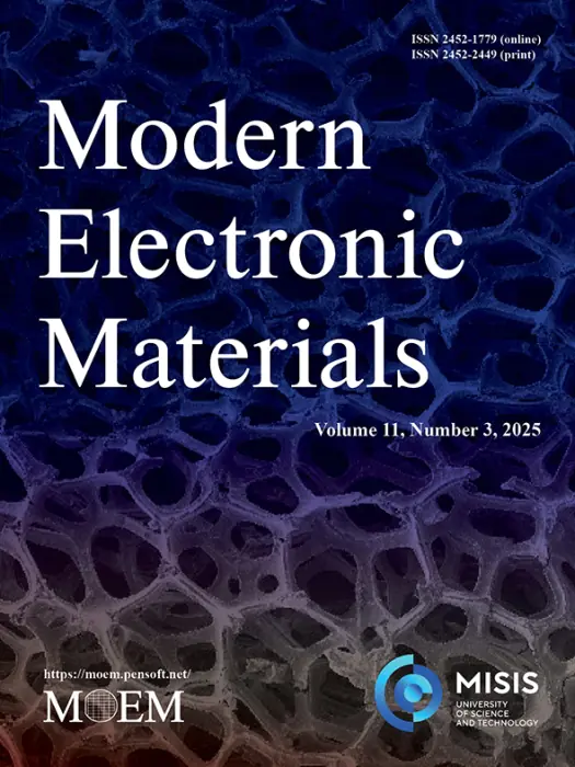 Modern Electronic Materials, 2025, Volume 11, Issue 3