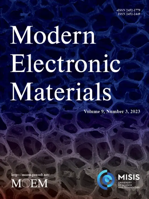 Modern Electronic Materials, 2023, Volume 9, Issue 3